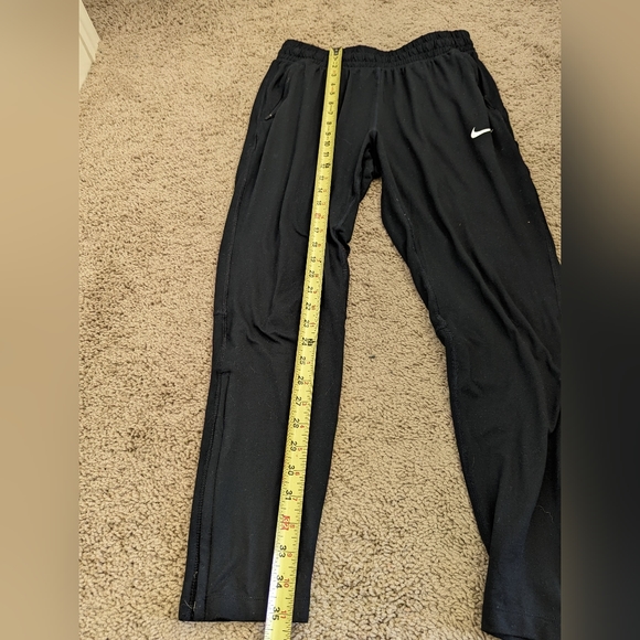 Nike Dri Fit Black Womens Medium sweatpants joggers zipper leg, zipper pockets - Picture 2 of 8